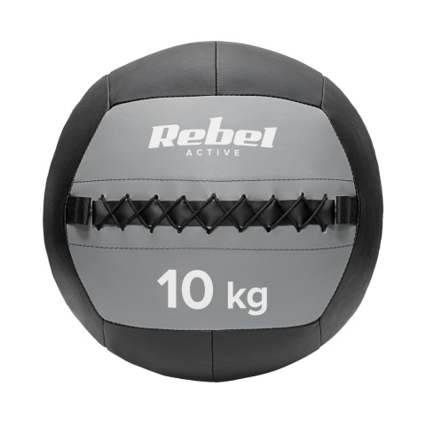 Piłka lekarska rehabilitacyjna do ćwiczeń 10 kg Rebel skórzana Piłka lekarska rehabilitacyjna do ćwiczeń 10 kg Rebel skórzana