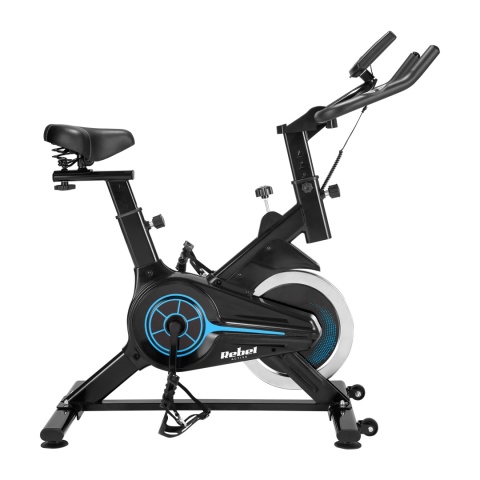 Rower treningowy spinningowy kółka transportowe LCD uchwyt regulacja REBEL Rower treningowy spinningowy kółka transportowe LCD uchwyt regulacja REBEL