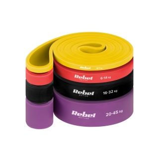 Zestaw 4 gum do ćwiczeń power band taśmy oporowe treningowe fitness Rebel