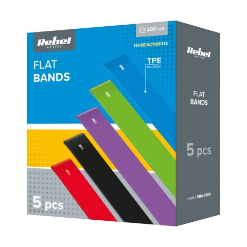 Zestaw 5 gum taśm do ćwiczeń treningu rehabilitacyjna fitness band 2M Rebel