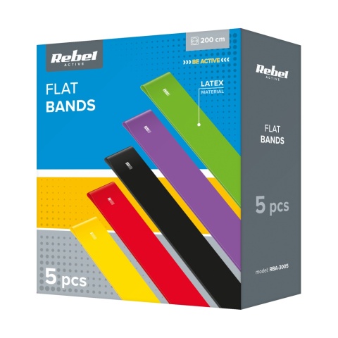 Zestaw 5 gum taśm do ćwiczeń treningu rehabilitacyjna fitness band 2M Rebel