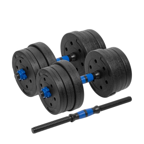 Hantle bitumiczne regulowane zestaw hantli 2x10kg do ćwiczeń ciężarki gryf Hantle bitumiczne regulowane zestaw hantli 2x10kg do ćwiczeń ciężarki gryf