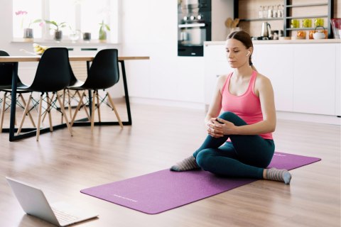 Mata gimnastyczna do ćwiczeń jogi pilatesu fitness 6mm karimata REBEL Mata gimnastyczna do ćwiczeń jogi pilatesu fitness 6mm karimata REBEL