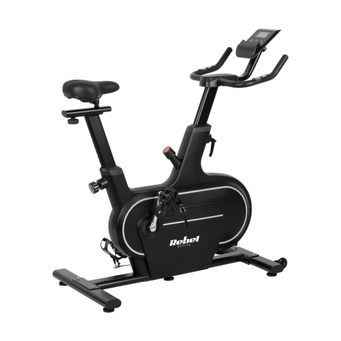 Rower spinningowy treningowy stacjonarny regulowany LCD 120kg uchwyt Rebel