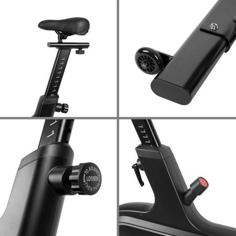 Rower spinningowy treningowy stacjonarny regulowany LCD 120kg uchwyt Rebel