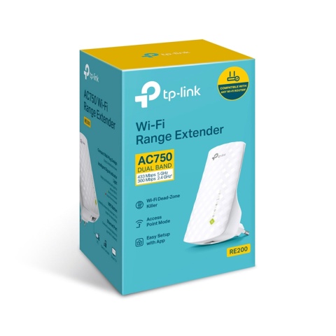 TP-LINK Uniwersalny wzmacniacz sieci bezprzewodowej AC-750 Dual Band TL-RE200 TP-LINK Uniwersalny wzmacniacz sieci bezprzewodowej AC-750 Dual Band TL-RE200
