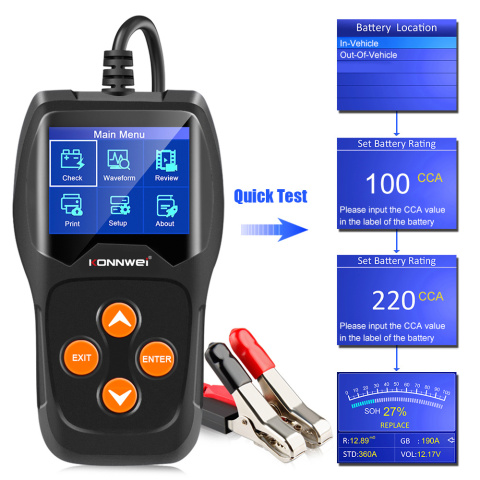 Tester Akumulatorów Konnwei KW600 - Diagnostyka Akumulatora Samochodowego 12V Tester Akumulatorów Konnwei KW600 - Diagnostyka Akumulatora Samochodowego 12V