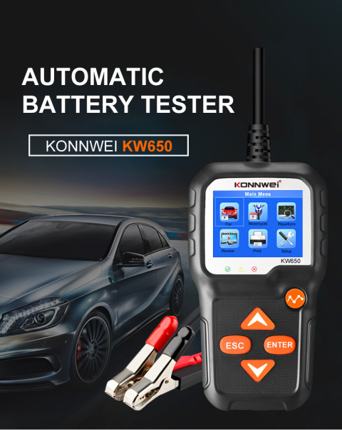 Tester akumulatorów samochodowych Konnwei KW650