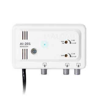 Wzmacniacz antenowy szerokopasmowy 2 TV VHF UHF AI-201 ALCAD