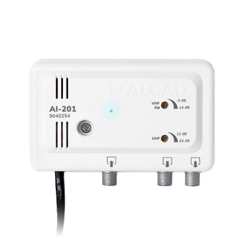 Wzmacniacz antenowy szerokopasmowy 2 TV VHF UHF AI-201 ALCAD Wzmacniacz antenowy szerokopasmowy 2 TV VHF UHF AI-201 ALCAD