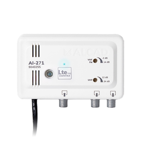 Wzmacniacz antenowy wewnętrzny 2 wyjścia LTE700 AI-271 ALCAD Wzmacniacz antenowy wewnętrzny 2 wyjścia LTE700 AI-271 ALCAD