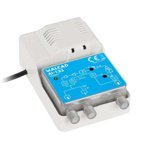 Wzmacniacz antenowy wewnętrzny CATV RP 65 MHz IP20 Alcad AI-133 Wzmacniacz antenowy wewnętrzny CATV RP 65 MHz IP20 Alcad AI-133