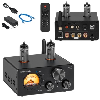 Wzmacniacz lampowy stereo 2x100W 4-8Ohm Bluetooth 5.0 AUX Kruger&Matz A60