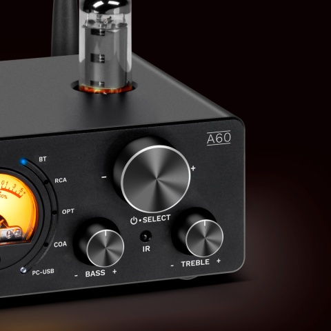 Wzmacniacz lampowy stereo 2x100W 4-8Ohm Bluetooth 5.0 AUX Kruger&Matz A60