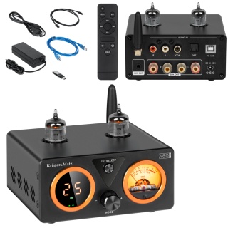 Wzmacniacz lampowy stereo Bluetooth 5.1 aptX HD LED AUX Kruger&Matz A80-PRO