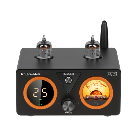 Wzmacniacz lampowy stereo Bluetooth 5.1 aptX HD LED AUX Kruger&Matz A80-PRO