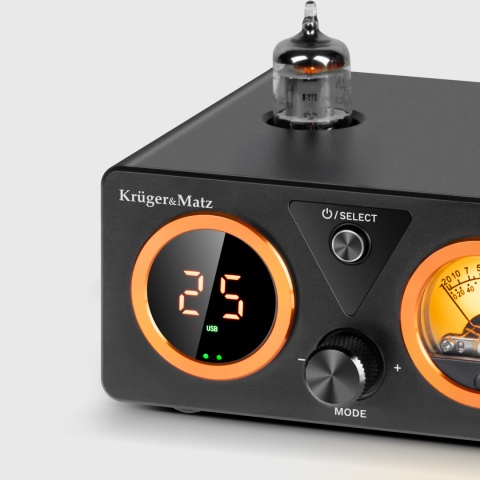 Wzmacniacz lampowy stereo Bluetooth 5.1 aptX HD LED AUX Kruger&Matz A80-PRO