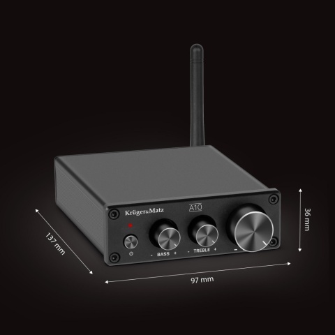 Wzmacniacz stereo Bluetooth 5.1 aptX HD 2x50W Kruger&Matz A10