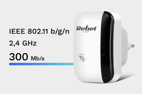 Wzmacniacz sygnału Wi-Fi repeater 300 Mb/s Rebel