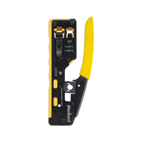Zaciskarka zaciskacz wtyków przelotowych RJ45/RJ12 Rebel Zaciskarka zaciskacz wtyków przelotowych RJ45/RJ12 Rebel