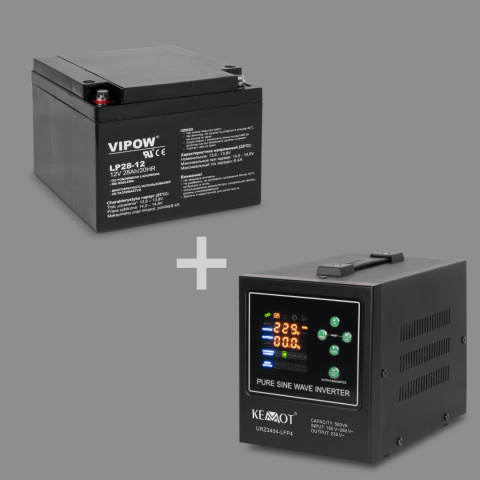 Zasilacz Awaryjny Przetwornica KEMOT PROsinus-500-LFP4 12V 230V 500VA/300W Zasilacz Awaryjny Przetwornica KEMOT PROsinus-500-LFP4 12V 230V 500VA/300W