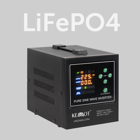 Zasilacz Awaryjny Przetwornica KEMOT PROsinus-500-LFP4 12V 230V 500VA/300W Zasilacz Awaryjny Przetwornica KEMOT PROsinus-500-LFP4 12V 230V 500VA/300W