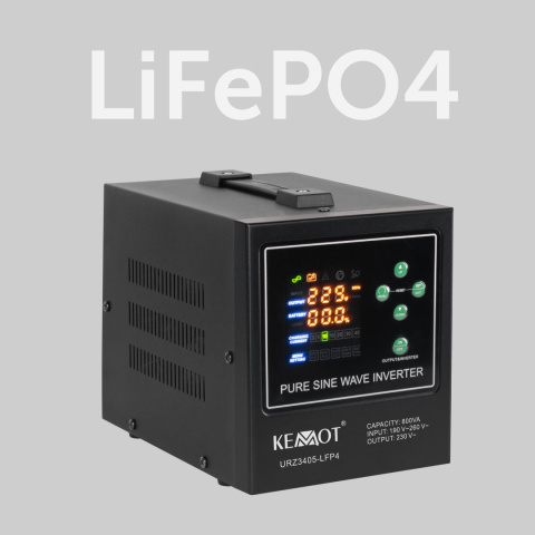 Zasilacz Awaryjny Przetwornica KEMOT PROsinus-800-LFP4 12V 230V 800VA/500W Zasilacz Awaryjny Przetwornica KEMOT PROsinus-800-LFP4 12V 230V 800VA/500W