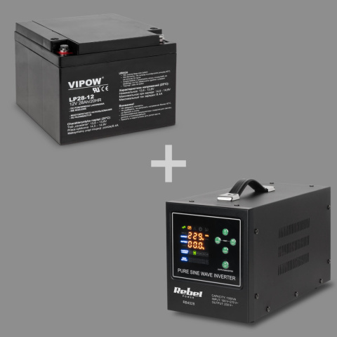 Zasilacz Awaryjny Przetwornica Rebel POWER-1000-LFP4 12V 230V 1000VA/700W