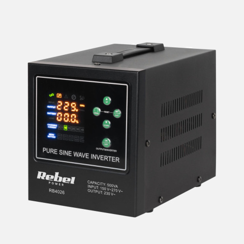 Zasilacz Awaryjny Przetwornica Rebel POWER-500-LFP4 12V 230V 500VA/300W Zasilacz Awaryjny Przetwornica Rebel POWER-500-LFP4 12V 230V 500VA/300W