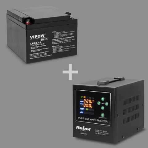 Zasilacz Awaryjny Przetwornica Rebel POWER-500-LFP4 12V 230V 500VA/300W Zasilacz Awaryjny Przetwornica Rebel POWER-500-LFP4 12V 230V 500VA/300W