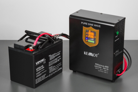Zasilacz awaryjny Kemot PROsinus-800W 12V/230V montaż ściana/podłoga Zasilacz awaryjny Kemot PROsinus-800W 12V/230V montaż ściana/podłoga