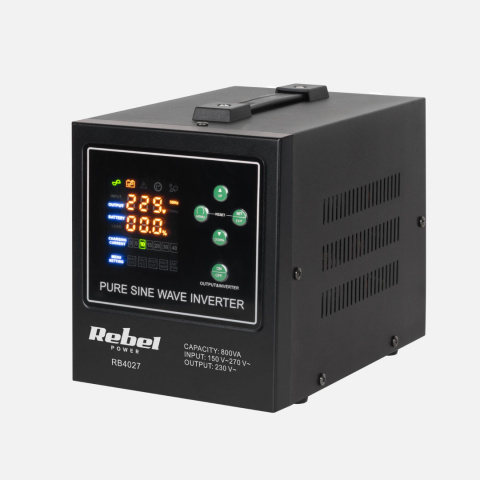 Zasilacz awaryjny sinus funkcja ładowania do pieca12V 230V 800VA/500W Rebel Zasilacz awaryjny sinus funkcja ładowania do pieca12V 230V 800VA/500W Rebel