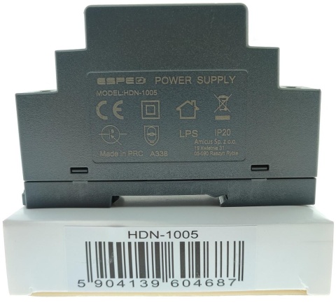 ZASILACZ IMPULSOWY NA SZYNĘ DIN ESPE HDN-1005 5V/10W/2A ZASILACZ IMPULSOWY NA SZYNĘ DIN ESPE HDN-1005 5V/10W/2A