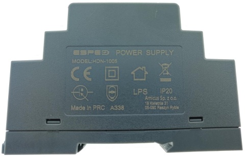 ZASILACZ IMPULSOWY NA SZYNĘ DIN ESPE HDN-1005 5V/10W/2A ZASILACZ IMPULSOWY NA SZYNĘ DIN ESPE HDN-1005 5V/10W/2A