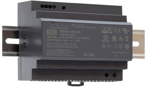ZASILACZ IMPULSOWY NA SZYNĘ DIN MEAN WELL HDR-150-12 12V/150W/11.3A ZASILACZ IMPULSOWY NA SZYNĘ DIN MEAN WELL HDR-150-12 12V/150W/11.3A