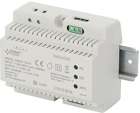 Zasilacz buforowy impulsowy na szynę DIN Grade 2 DING2-12V2A 13,8V 2A Zasilacz buforowy impulsowy na szynę DIN Grade 2 DING2-12V2A 13,8V 2A