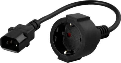 ADAPTER IEC 320 C14(M) / SCHUKO(F) NA KABLU 20CM DO UPS CZARNY PowerWalker ADAPTER IEC 320 C14(M) / SCHUKO(F) NA KABLU 20CM DO UPS CZARNY PowerWalker
