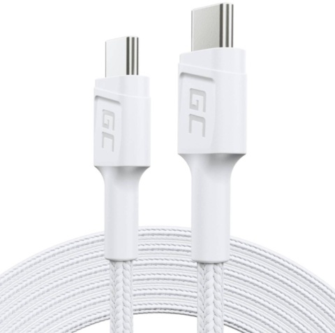 KABEL USB-C / USB-C Green Cell POWERSTREAM 200cm BIAŁY PD 60W ULTRA CHARGE QUICK CHARGE 3.0 KABGC29W KABEL USB-C / USB-C Green Cell POWERSTREAM 200cm BIAŁY PD 60W ULTRA CHARGE QUICK CHARGE 3.0 KABGC29W