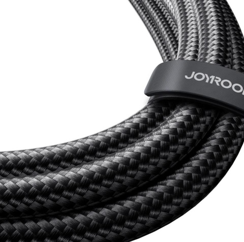 Kabel 2w1 USB-C / 2x USB-C Joyroom Speedy SA21-1T2 150cm 100W w oplocie czarny Kabel 2w1 USB-C / 2x USB-C Joyroom Speedy SA21-1T2 150cm 100W w oplocie czarny