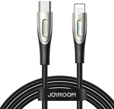 Kabel USB-C / Lightning Joyroom Star-Light Series SA27-CL3 120cm 30W w oplocie czarny Kabel USB-C / Lightning Joyroom Star-Light Series SA27-CL3 120cm 30W w oplocie czarny