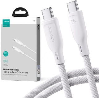 Kabel USB-C / USB-C Joyroom SA34-CC3 100cm 60W 5A PD w oplocie biały