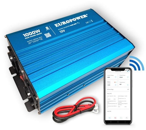 PRZETWORNICA NAPIĘCIA INWERTER EUROPOWER 12V DC / 230V AC 1000W / 2000W CZYSTY SINUS BLUETOOTH PRZETWORNICA NAPIĘCIA INWERTER EUROPOWER 12V DC / 230V AC 1000W / 2000W CZYSTY SINUS BLUETOOTH