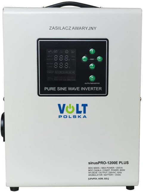 Przetwornica VOLT POLSKA SINUSPRO 1200E PLUS 12V 800/1200W LiFePO4, MENU Przetwornica VOLT POLSKA SINUSPRO 1200E PLUS 12V 800/1200W LiFePO4, MENU