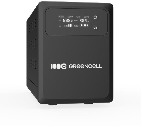 UPS ZASILACZ AWARYJNY Greencell PowerCore 1200VA 800W AVR 12VDC LCD UPS ZASILACZ AWARYJNY Greencell PowerCore 1200VA 800W AVR 12VDC LCD