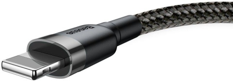 KABEL USB-A / Lightning iPhone Baseus Cafule CALKLF-BG1 100cm Apple 2.4A CZARNO-SZARY W OPLOCIE KABEL USB-A / Lightning iPhone Baseus Cafule CALKLF-BG1 100cm Apple 2.4A CZARNO-SZARY W OPLOCIE