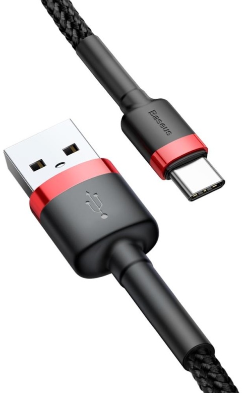 KABEL USB-A / USB-C Baseus Cafule CATKLF-A91 50cm 3A QC 3.0 CZARNO-CZERWONY W OPLOCIE KABEL USB-A / USB-C Baseus Cafule CATKLF-A91 50cm 3A QC 3.0 CZARNO-CZERWONY W OPLOCIE