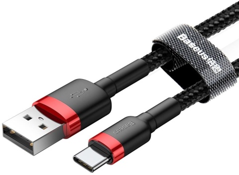 KABEL USB-A / USB-C Baseus Cafule CATKLF-B91 100cm 3A QC 3.0 CZARNO-CZERWONY W OPLOCIE KABEL USB-A / USB-C Baseus Cafule CATKLF-B91 100cm 3A QC 3.0 CZARNO-CZERWONY W OPLOCIE