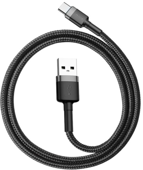 KABEL USB-A / USB-C Baseus Cafule CATKLF-BG1 100cm 3A QC 3.0 CZARNO-SZARY W NYLONOWYM OPLOCIE KABEL USB-A / USB-C Baseus Cafule CATKLF-BG1 100cm 3A QC 3.0 CZARNO-SZARY W NYLONOWYM OPLOCIE