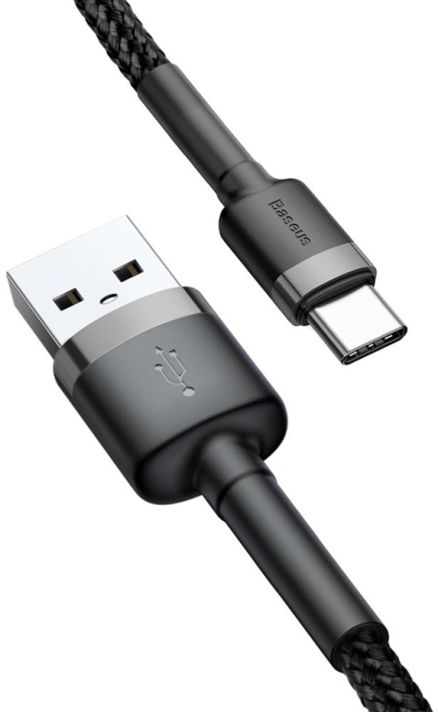 KABEL USB-A / USB-C Baseus Cafule CATKLF-BG1 100cm 3A QC 3.0 CZARNO-SZARY W NYLONOWYM OPLOCIE KABEL USB-A / USB-C Baseus Cafule CATKLF-BG1 100cm 3A QC 3.0 CZARNO-SZARY W NYLONOWYM OPLOCIE