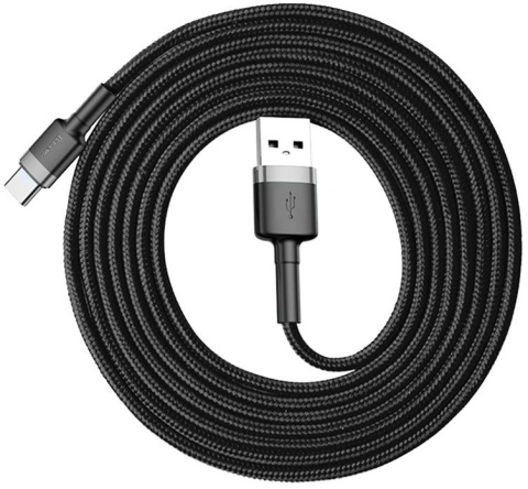 KABEL USB-A / USB-C Baseus Cafule CATKLF-CG1 200cm 2A QC 3.0 CZARNO-SZARY W NYLONOWYM OPLOCIE KABEL USB-A / USB-C Baseus Cafule CATKLF-CG1 200cm 2A QC 3.0 CZARNO-SZARY W NYLONOWYM OPLOCIE